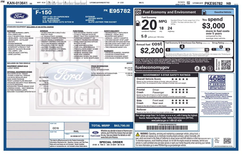 Used 2023 Oxford White Ford Lariat image 5