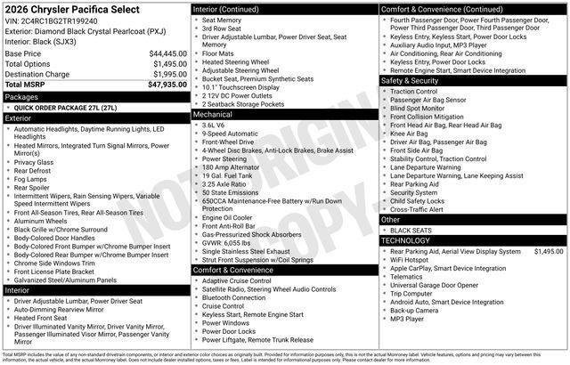 New 2026 Diamond Black Crystal Pearl-Coat Exterior Paint Chrysler Select image 39