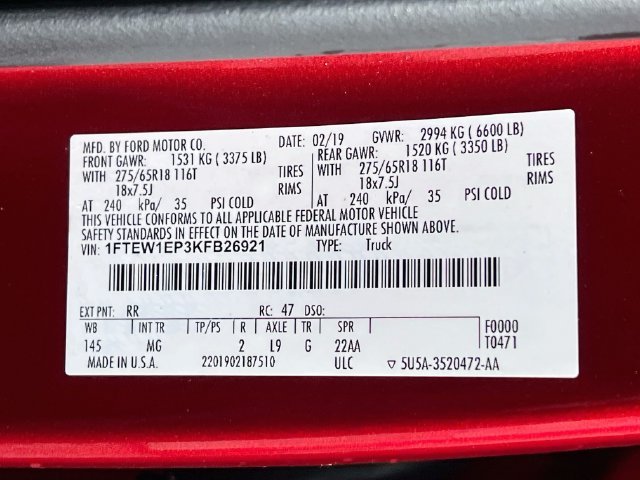 Used 2019 Red Ford XLT image 27