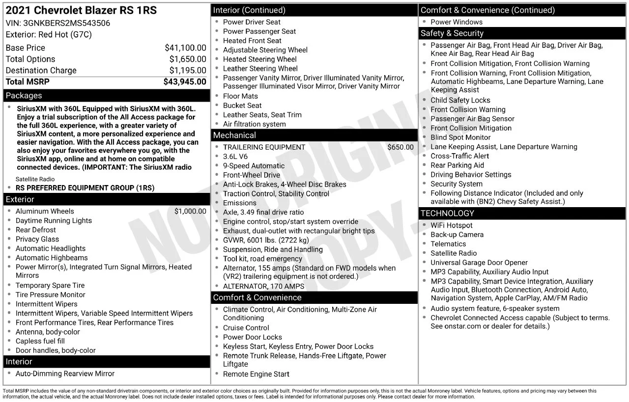 Certified Used 2021 Red Chevrolet RS image 59