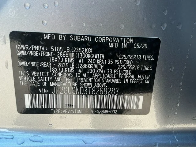 New 2026 ICE SILVER METALLIC Subaru Limited Hybrid image 16