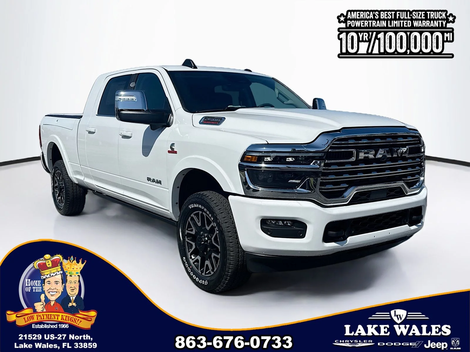New 2026 Bright White Clear-Coat Exterior Paint RAM Limited Longhorn image 1
