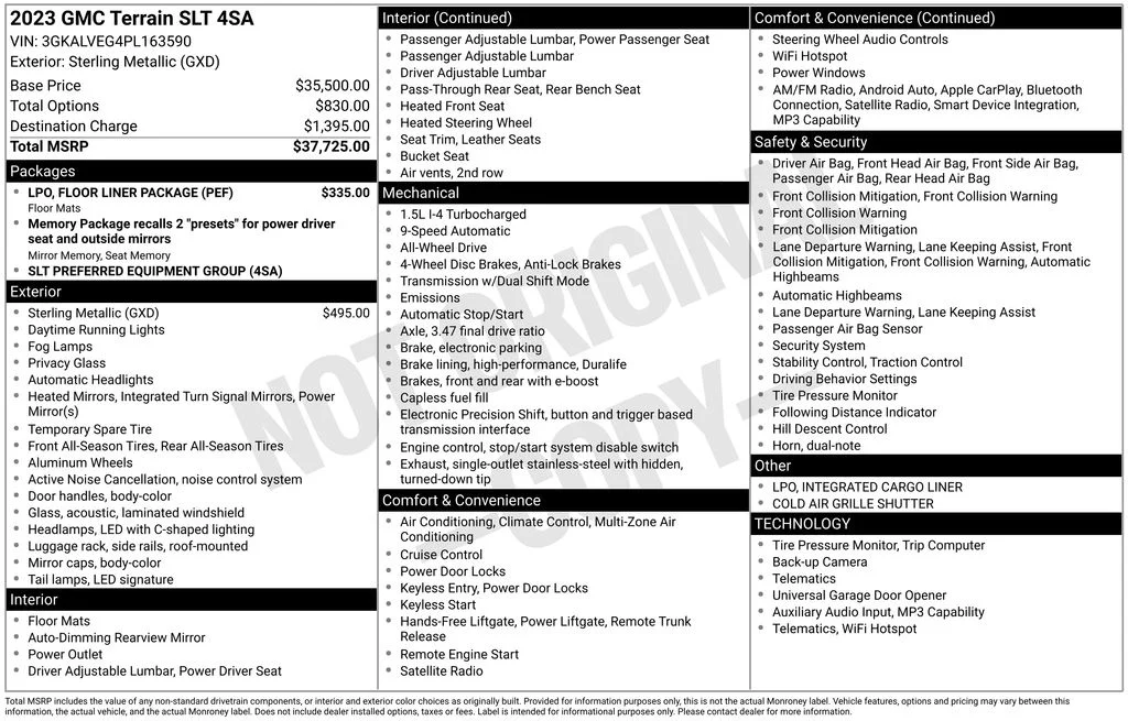 Used 2023 Silver GMC SLT image 6