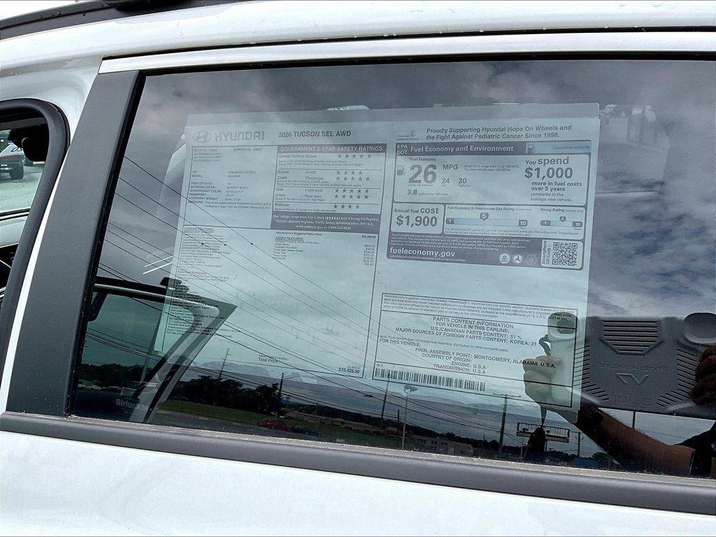 New 2026 White Hyundai SEL AWD image 13