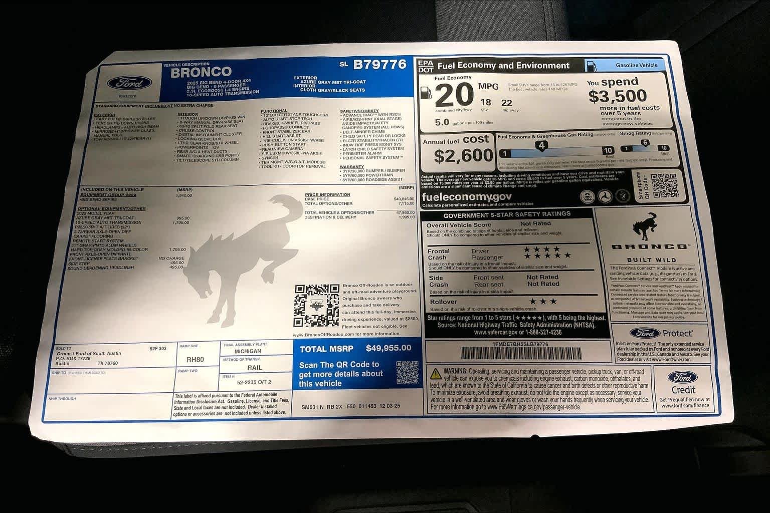 New 2025 Azure Gray Metallic Tri-Coat Ford Big Bend® image 21