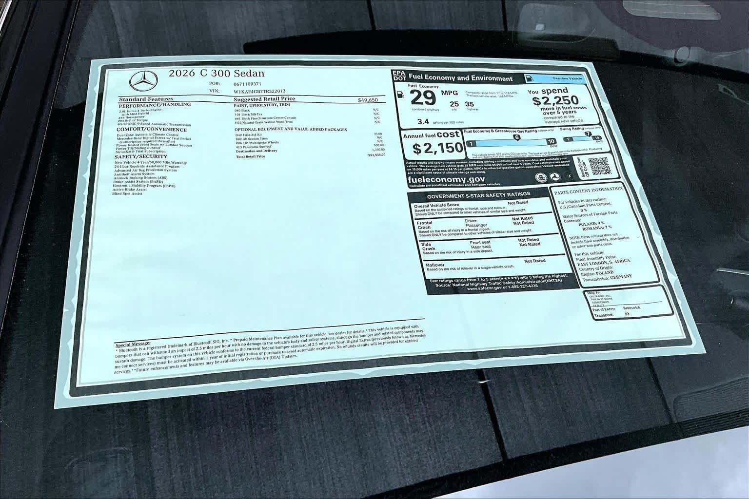 New 2026 Black Mercedes-Benz C 300 image 22