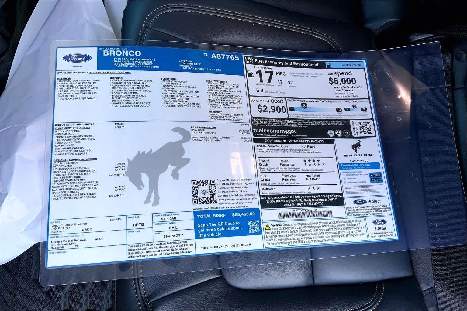 New 2026 Desert Sand Ford Badlands® image 19