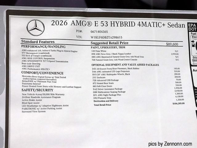 New 2026 Polar White Mercedes-Benz AMG® E 53 E 4MATIC+ Sedan image 58