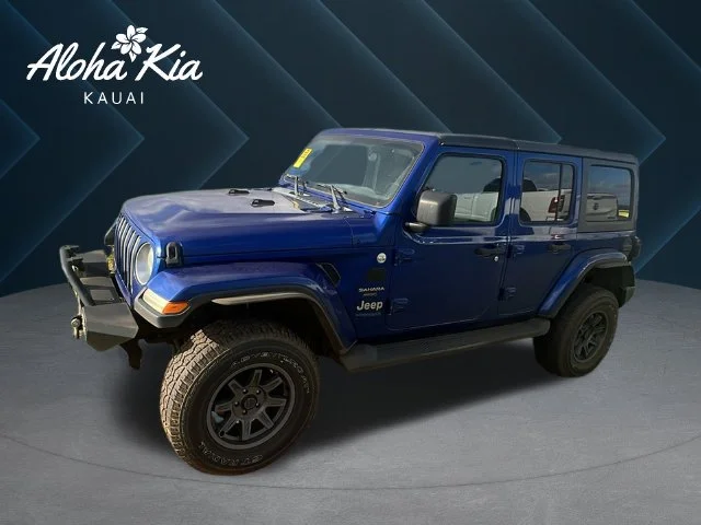 Used 2018 Blue Jeep Unlimited Sahara image 1