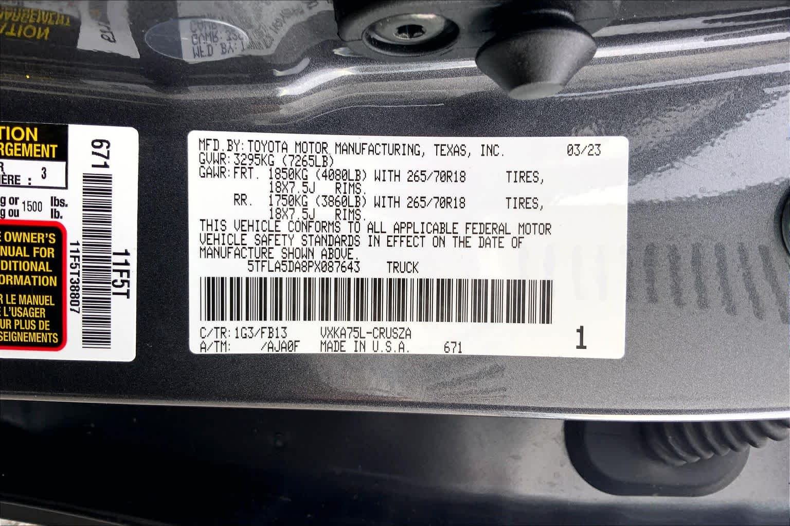 Used 2023 Magnetic Gray Metallic Toyota SR5 image 36