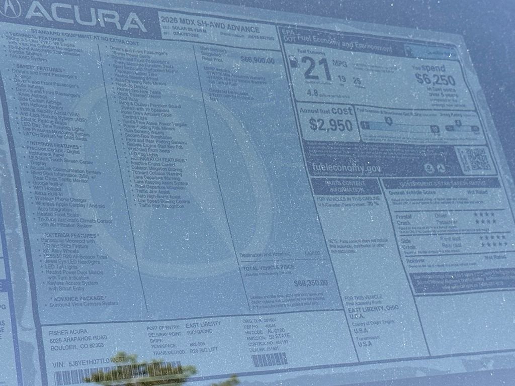 New 2026 Solar Silver Metallic Acura Advance Package image 29