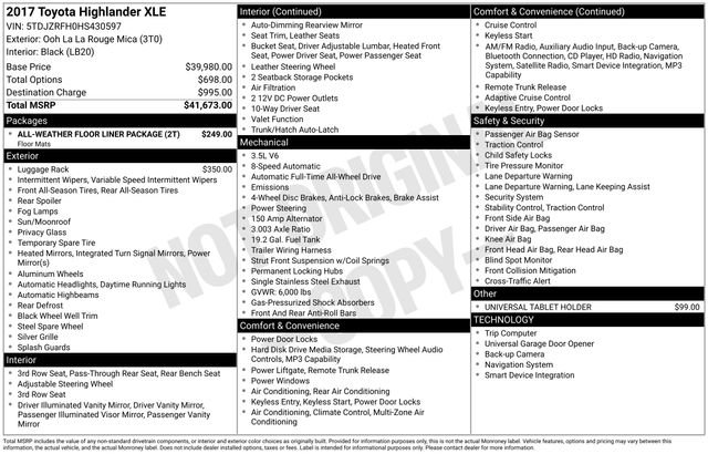 2017 Toyota Highlander XLE 4x4 V6's photo