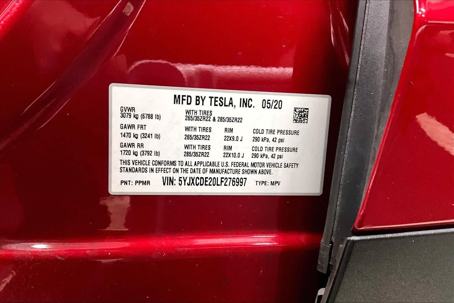 Used 2020 Red Multi-Coat Tesla Long Range Plus image 35
