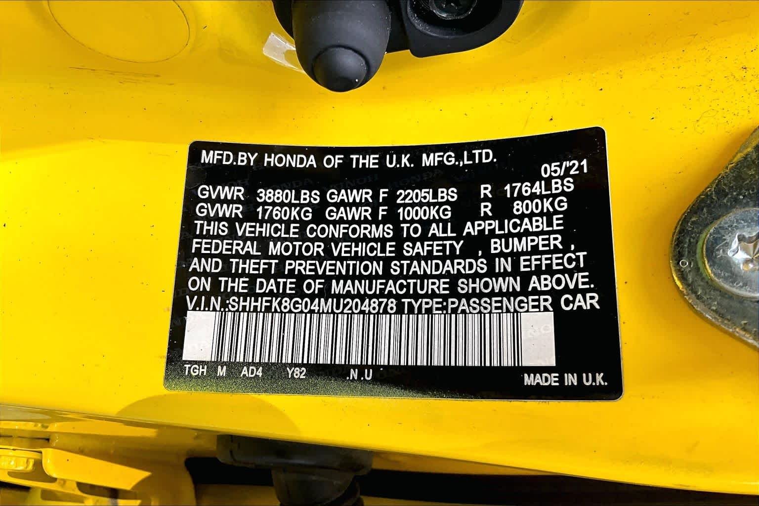 Used 2021 Phoenix Yellow Honda Limited Edition image 33