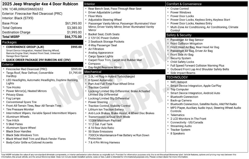 Used 2025 Red Jeep Rubicon 4xe image 4
