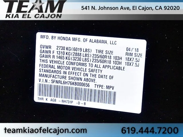 Used 2019  Honda EX-L image 34