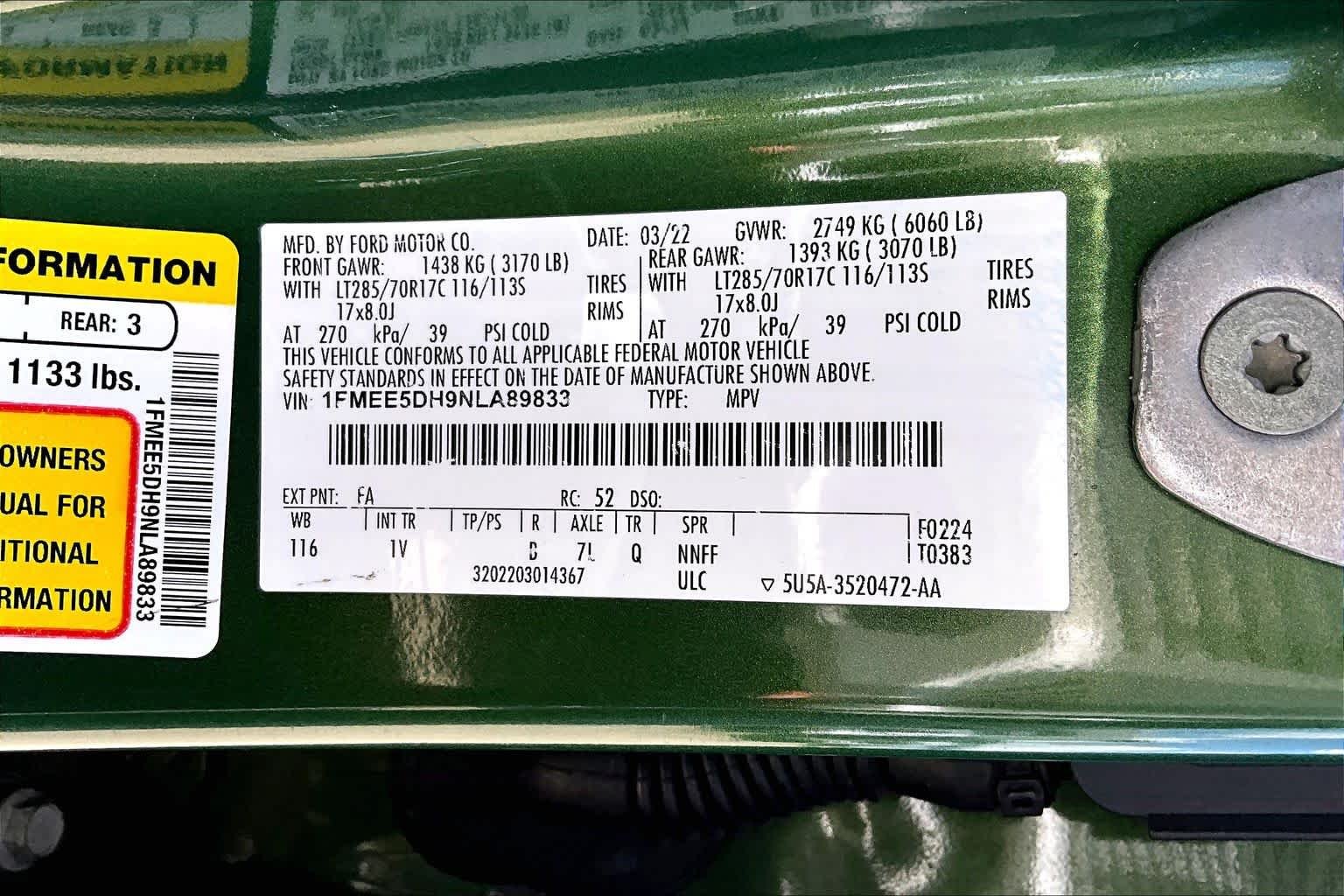 Used 2022 Eruption Green Metallic Ford Badlands image 37