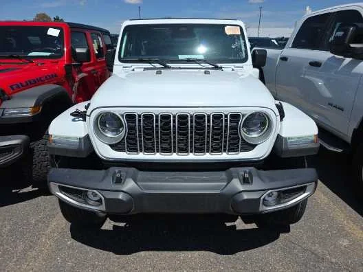 Used 2025 Bright White Clearcoat Jeep Sahara image 2