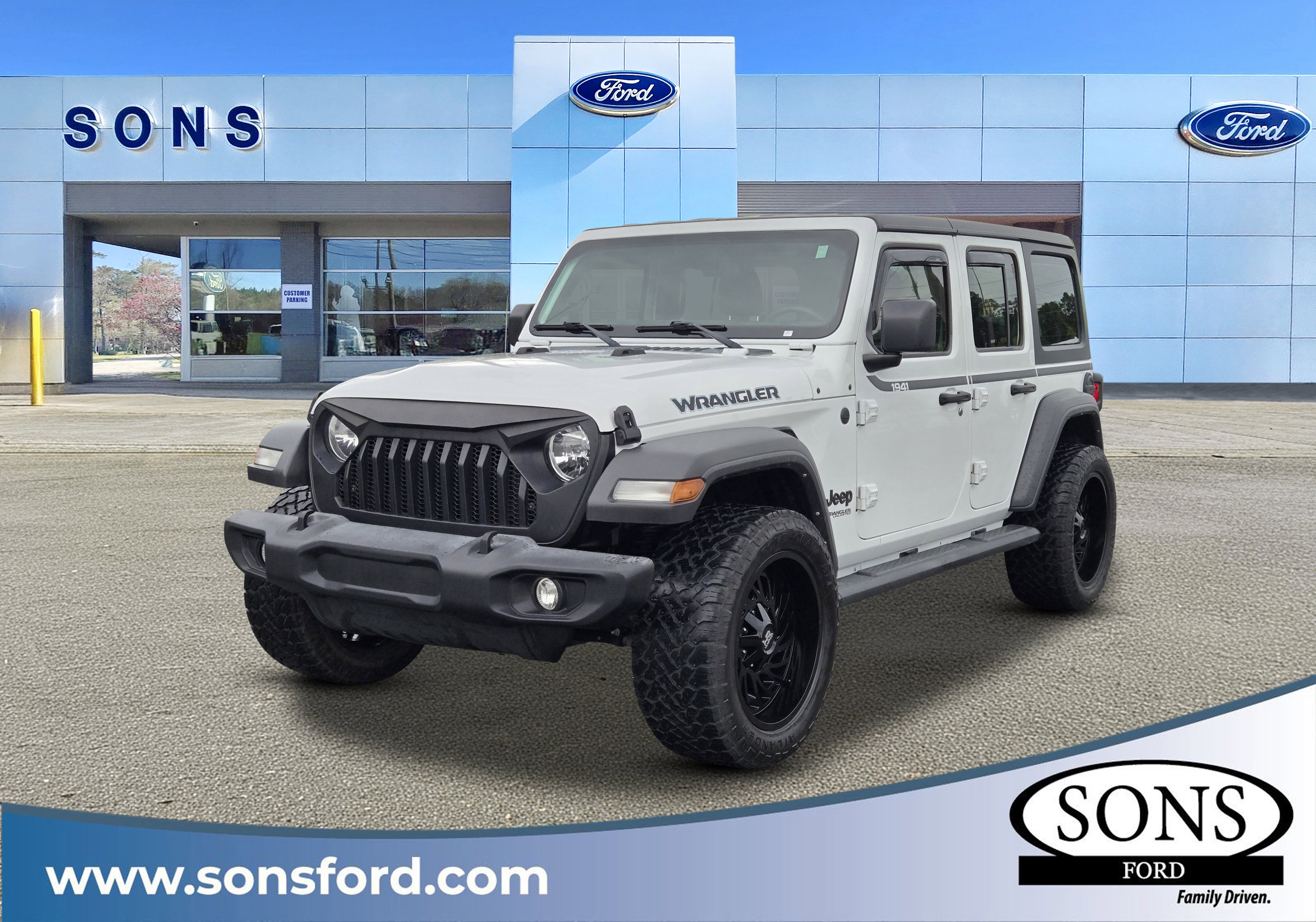 Certified Used 2022 Bright White Clearcoat Jeep Unlimited Sport image 1