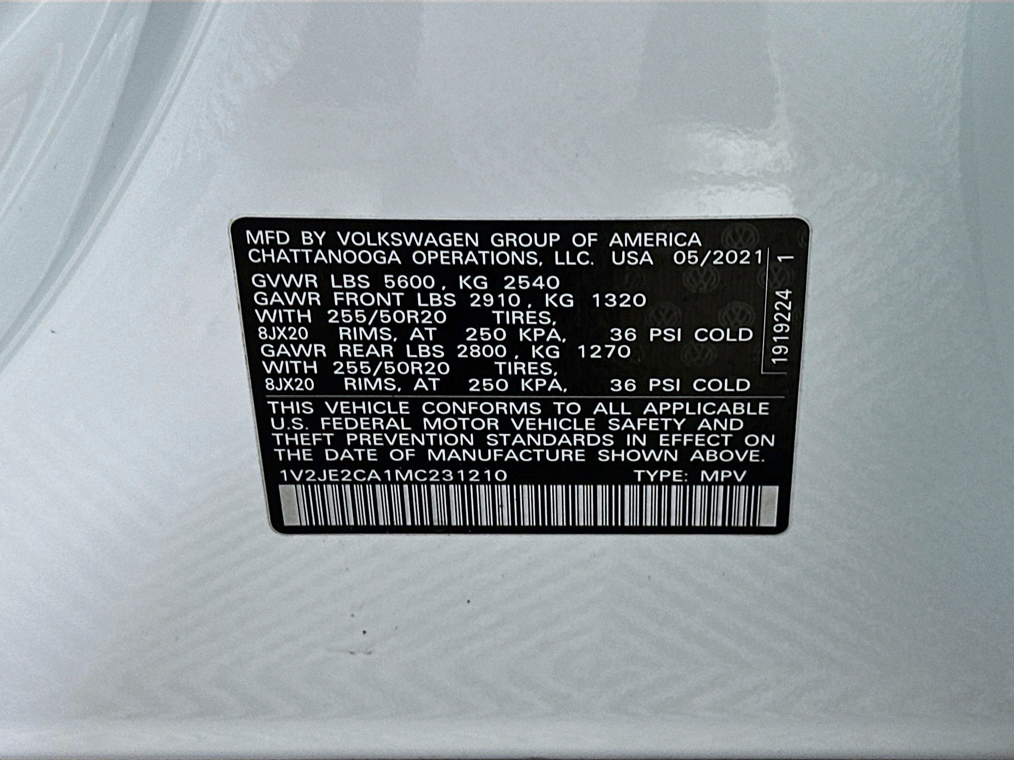 Certified Used 2021 Pure White Volkswagen 3.6L V6 SE w/Technology image 35