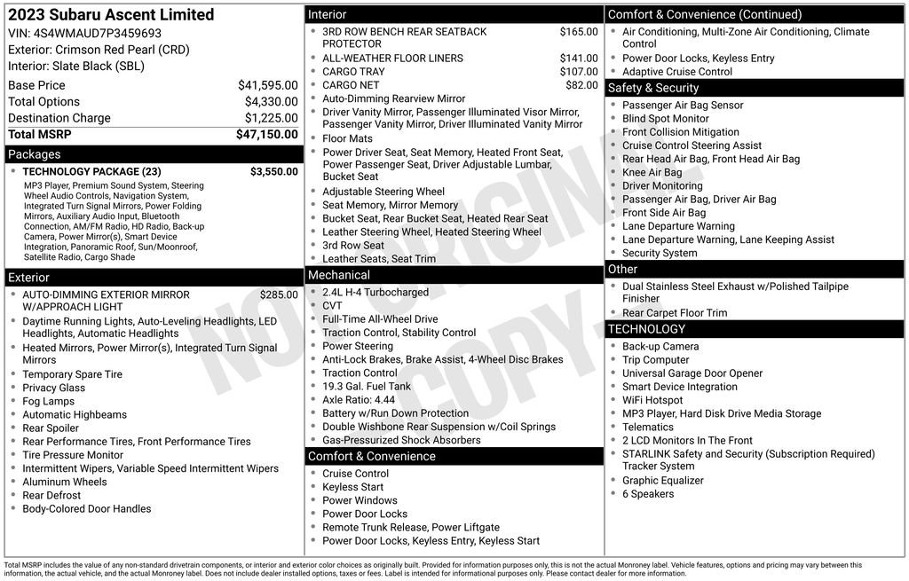 Used 2023 Red Subaru Limited image 17