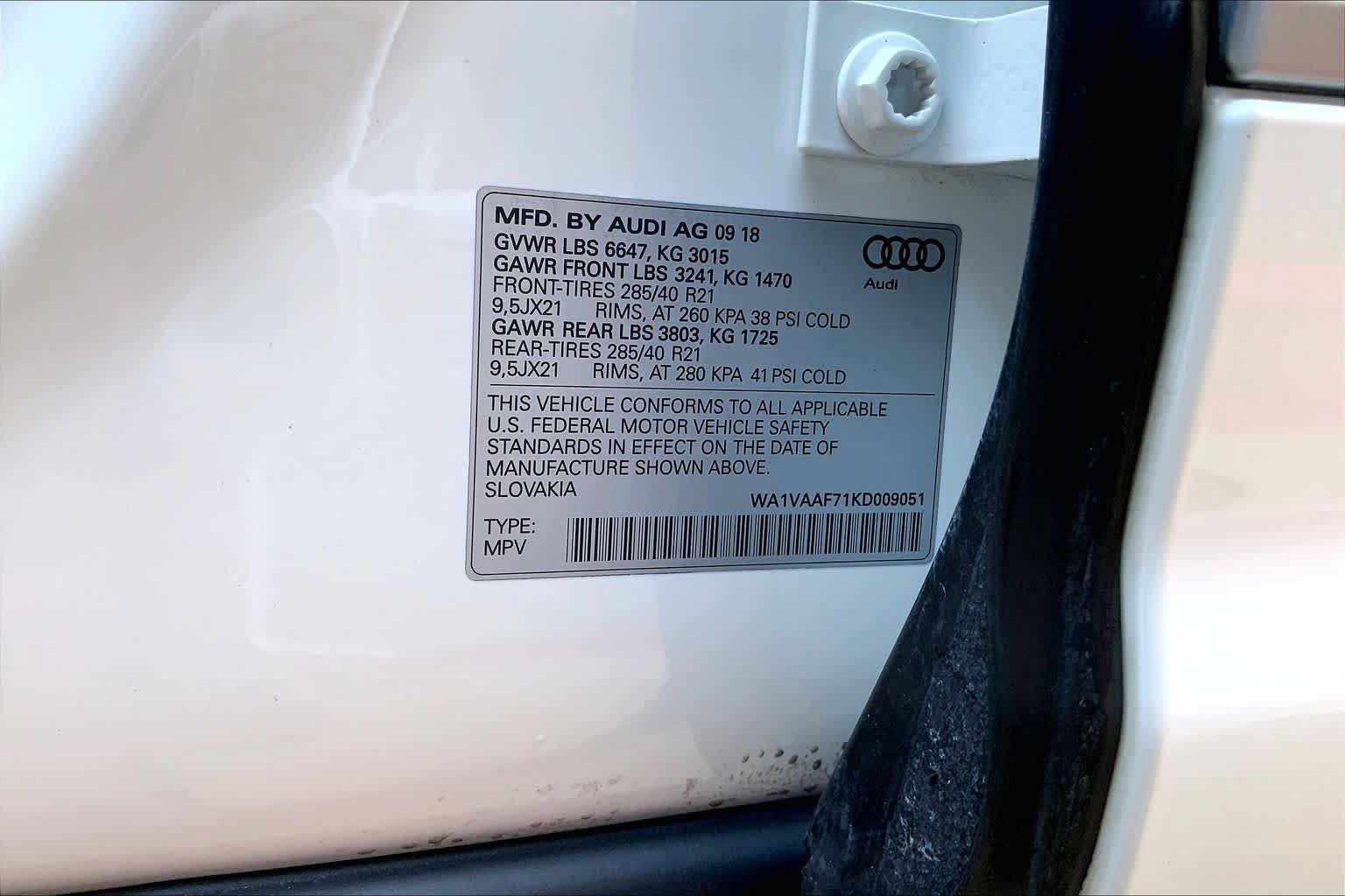 Used 2019 Glacier White Metallic Audi Prestige image 34