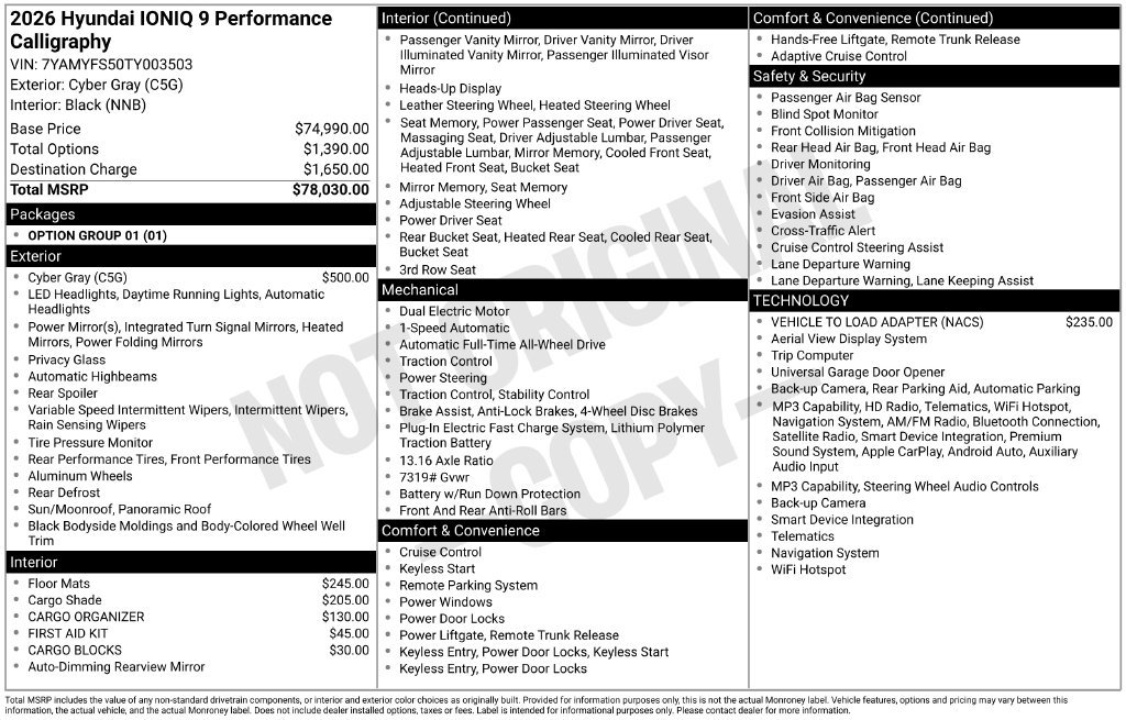 Used 2026 Gray Hyundai Performance Calligraphy image 2