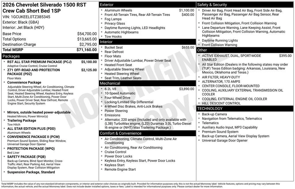 2026 Chevrolet Silverado 1500 RST 4X4 Crew Cab Short Box's photo