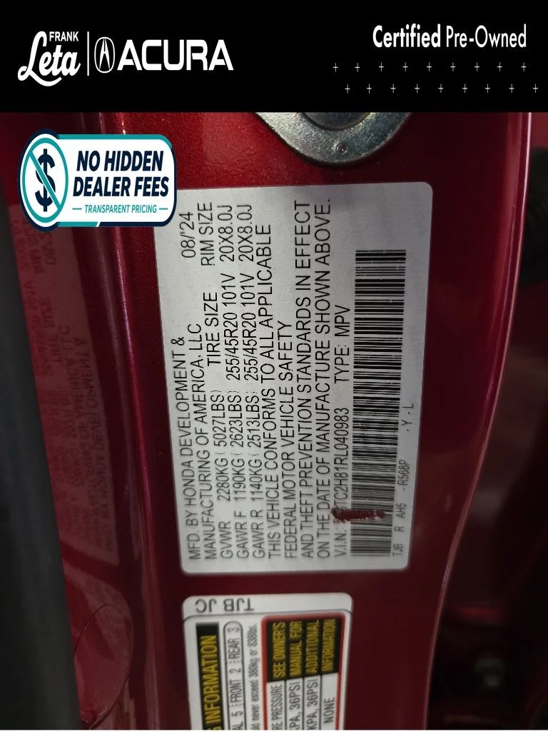 Used 2024 Red Acura A-Spec Advance Package image 27