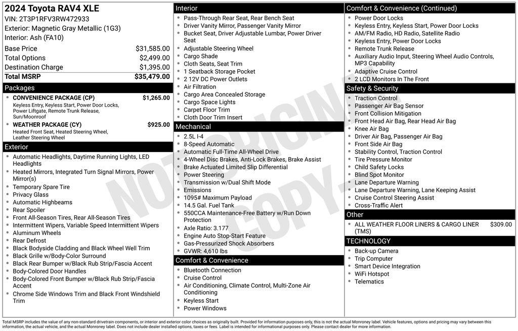 Used 2024 Gray Toyota XLE image 6