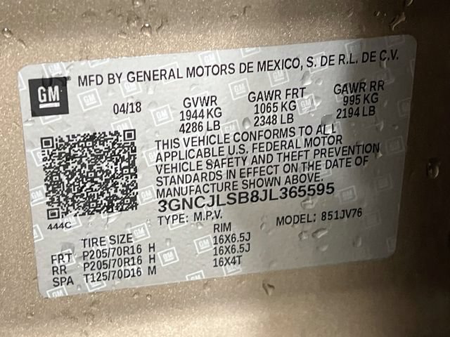 Used 2018 SANDY RIDGE METALLIC Chevrolet LT image 11