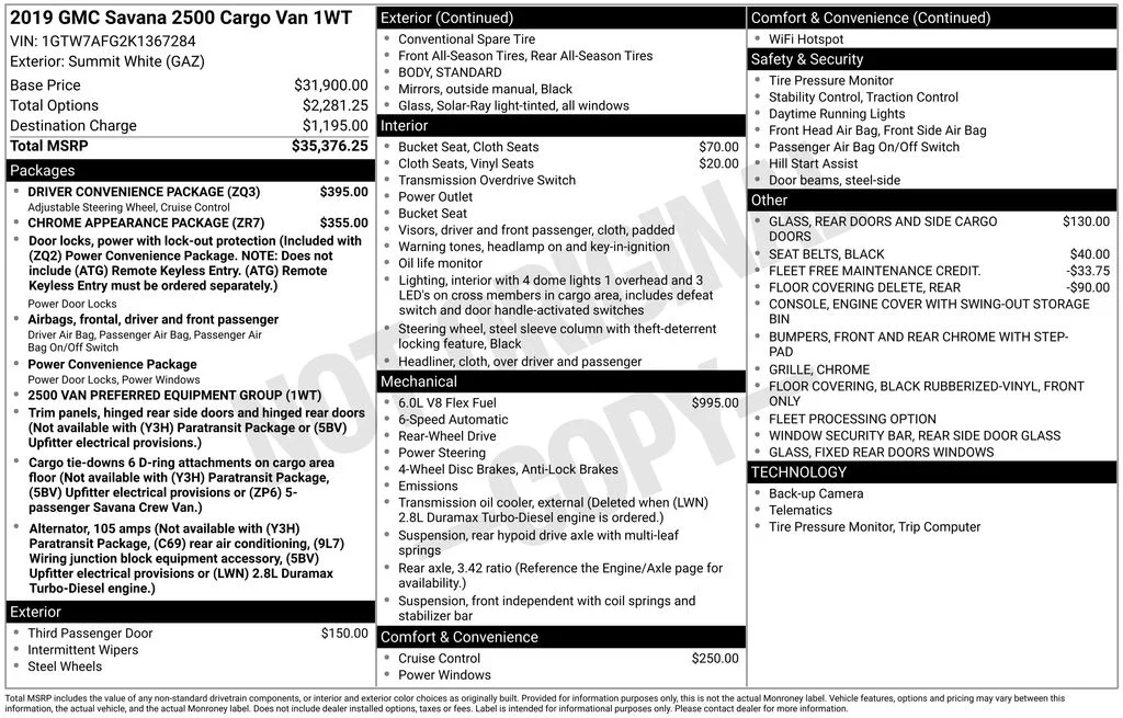 Used 2019 White GMC Work Van image 16