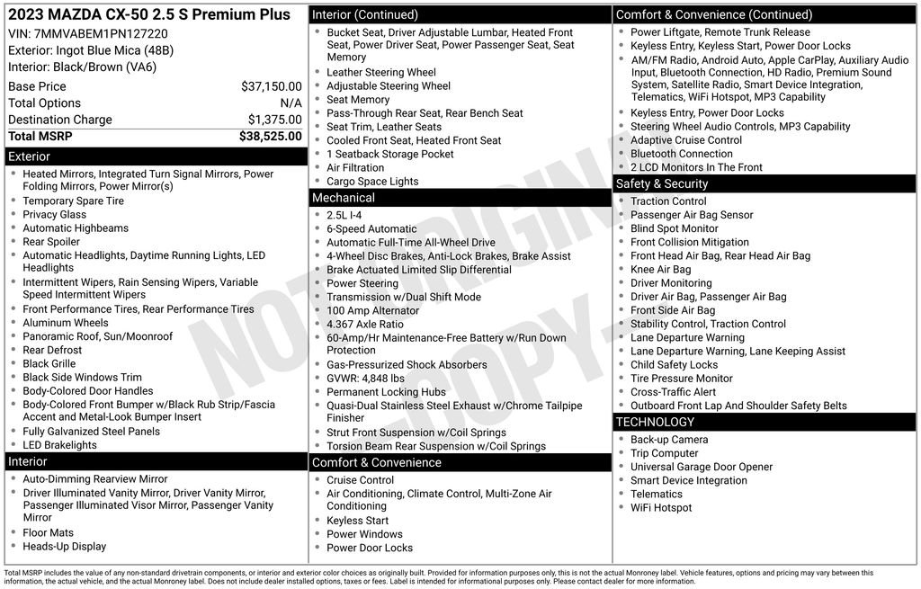 Certified Used 2023 Ingot Blue Mica Mazda 2.5 S Premium Plus Package image 3