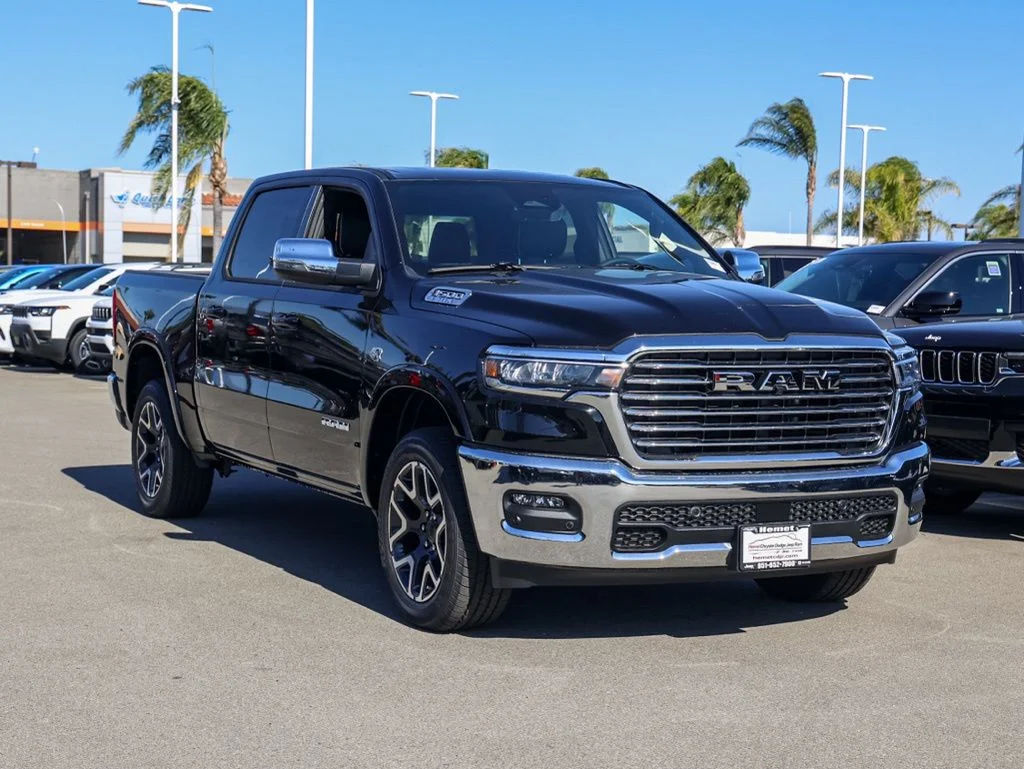 New 2026 Diamond Black Crystal Pearl-Coat Exterior Paint RAM Laramie image 1
