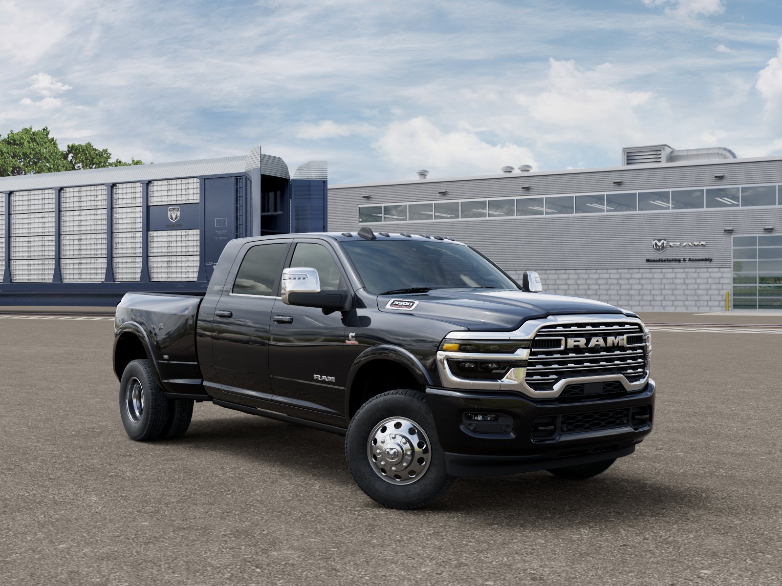New 2027 Diamond Black Crystal Pearl-Coat Paint RAM Longhorn image 3