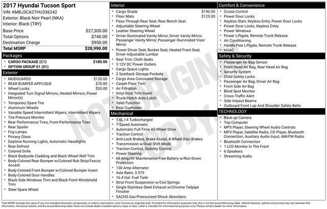Used 2017 Black Hyundai Sport image 1