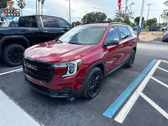 Used 2024 Volcanic Red Tintcoat GMC SLE image 1