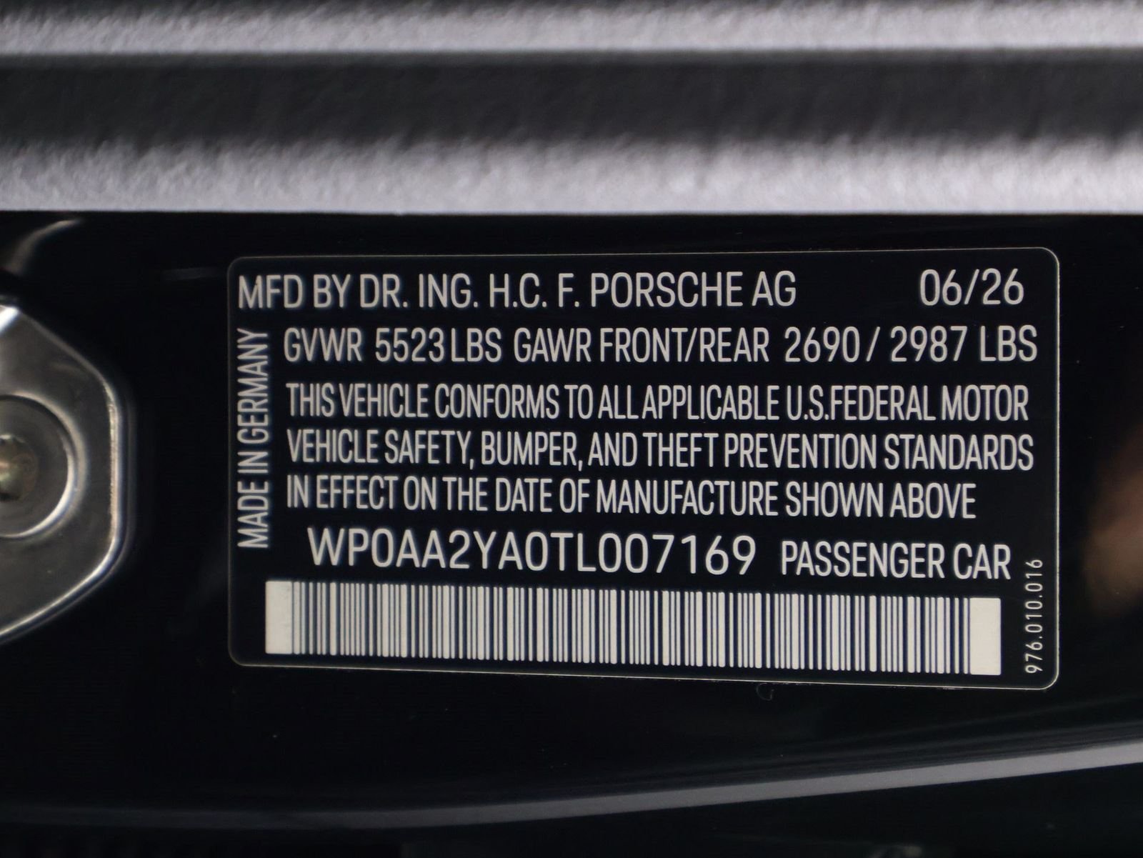 New 2026 Jet Black Metallic Porsche RWD image 24