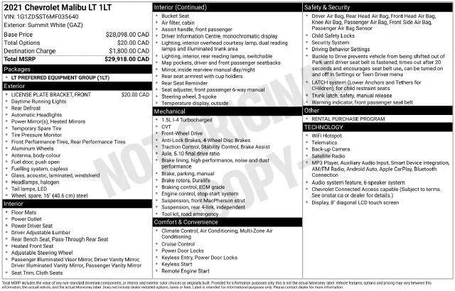 Used 2021 White Chevrolet LT image 49