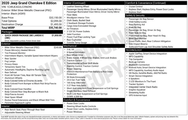 Used 2020 Billet Silver Metallic Clearcoat Jeep Laredo E image 11