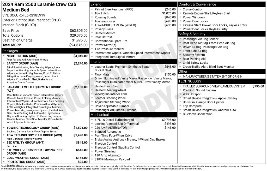Used 2024 Patriot Blue Pearlcoat Ram Laramie image 2