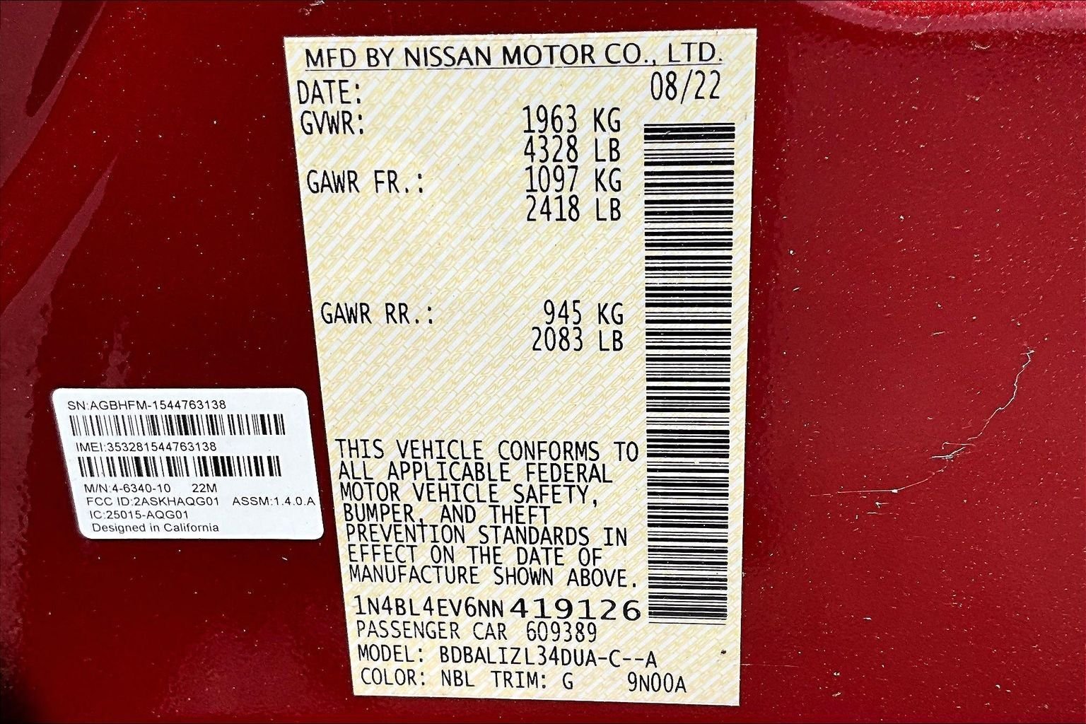Used 2022 Red Nissan 2.5 SL image 21