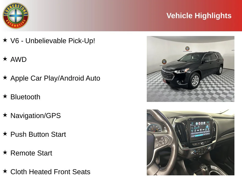 Used 2019 Chevrolet Traverse 1LT with VIN 1GNEVGKW4KJ187250 for sale in Elk River, Minnesota