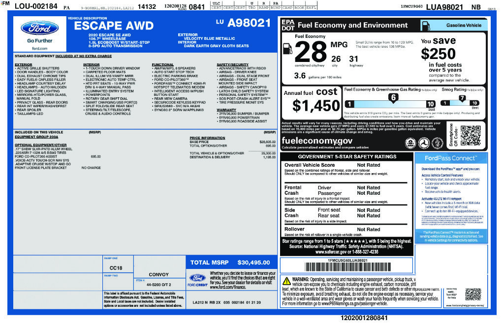 Used 2020 Blue Ford SE image 6