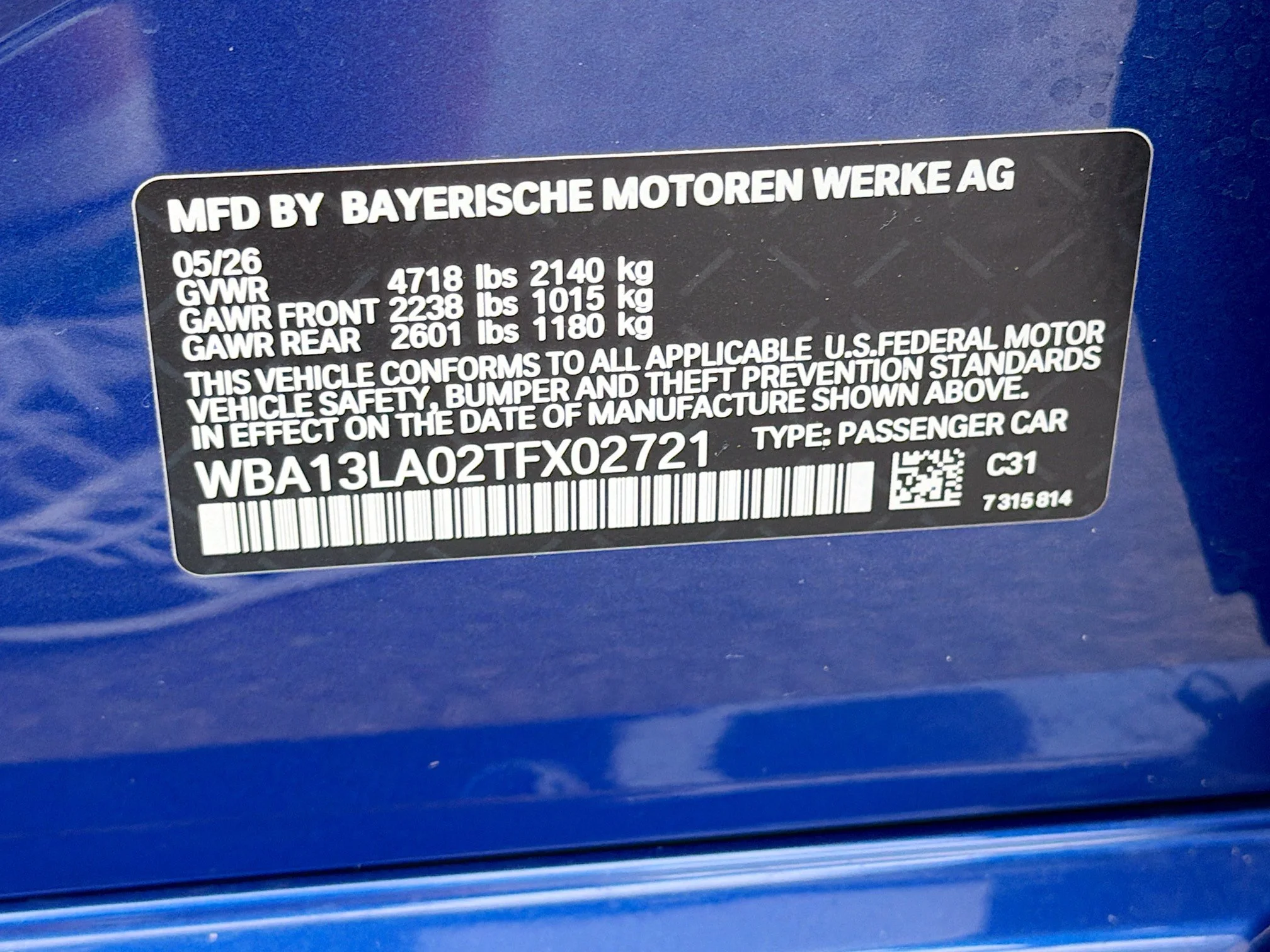 New 2026 Portimao Blue Metallic BMW 330i image 44