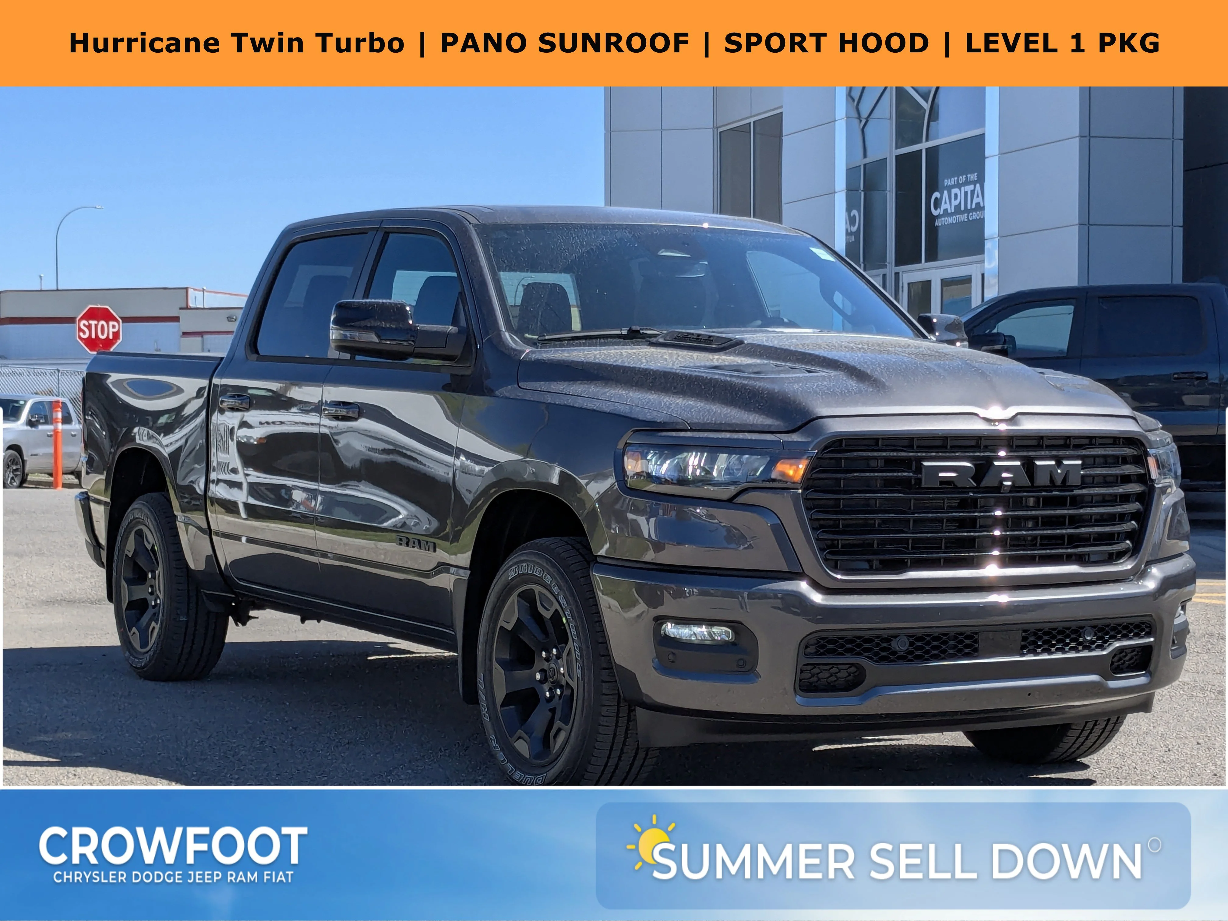 New 2026 Grey RAM Sport - Bed Utility Grp - Power Tailgate - 14.4 Display - Pano Sunroof & Tons More! image 1