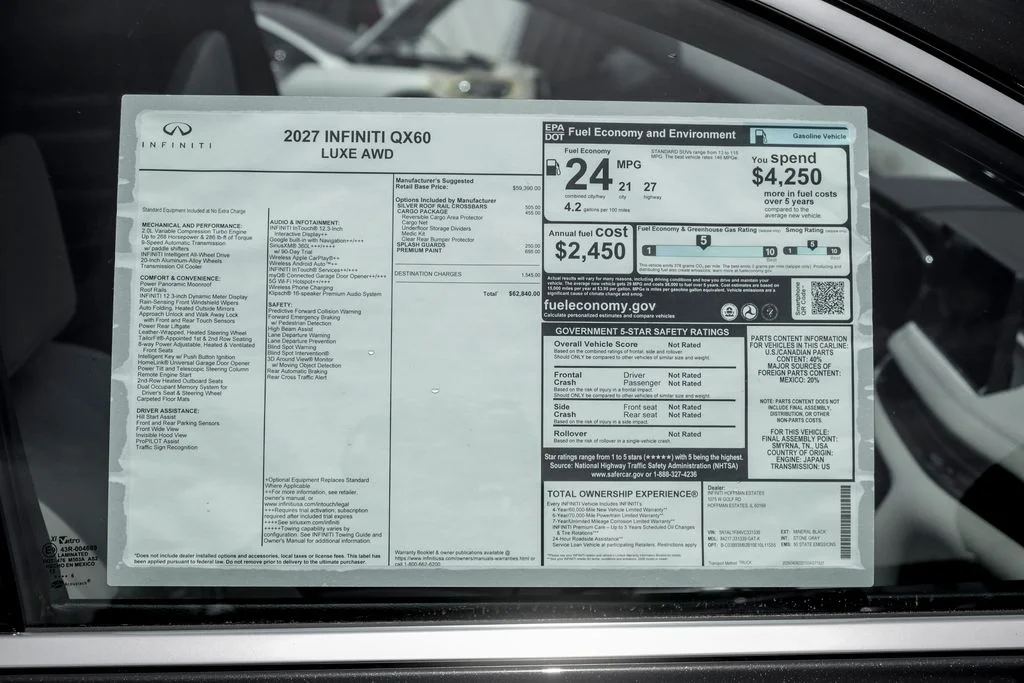 New 2027 MINERAL BLACK INFINITI Luxe AWD image 26