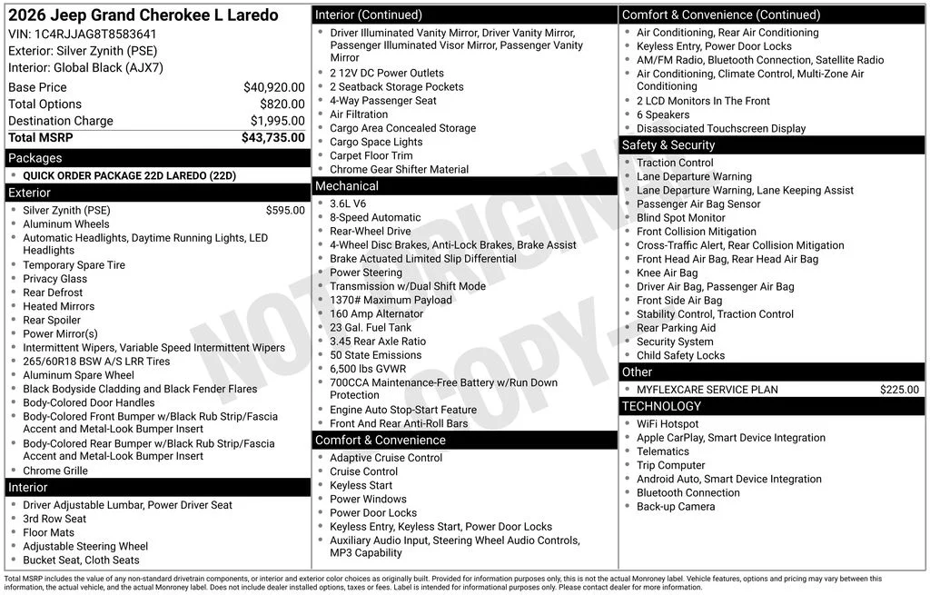 New 2026 Silver Zynith Jeep Laredo image 9