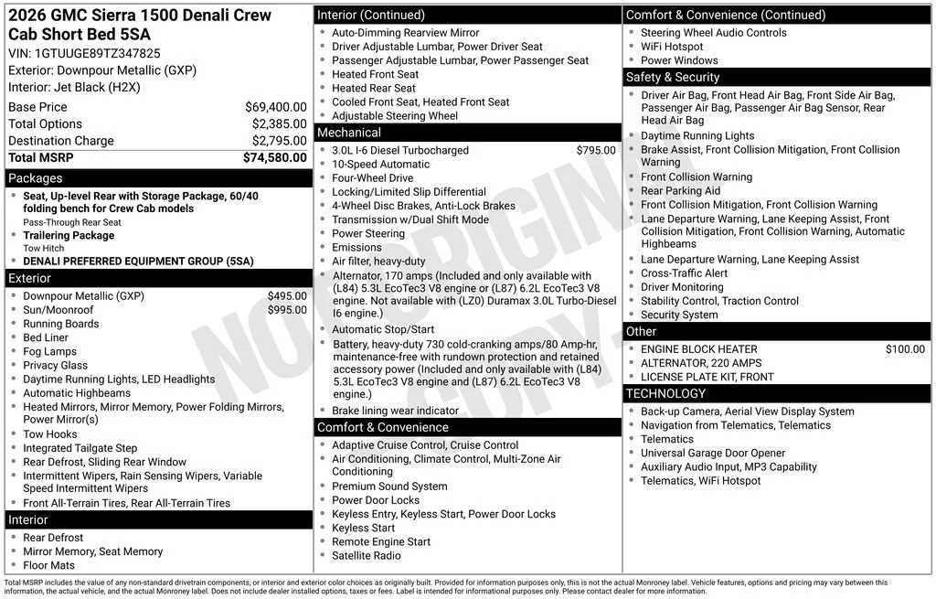 New 2026 DOWNPOUR METALLIC GMC Denali image 5