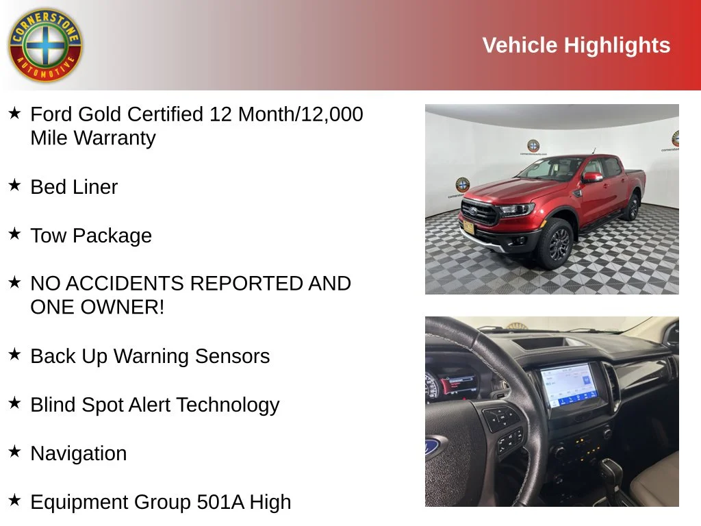 Certified 2021 Ford Ranger Lariat with VIN 1FTER4FHXMLD54225 for sale in Elk River, Minnesota